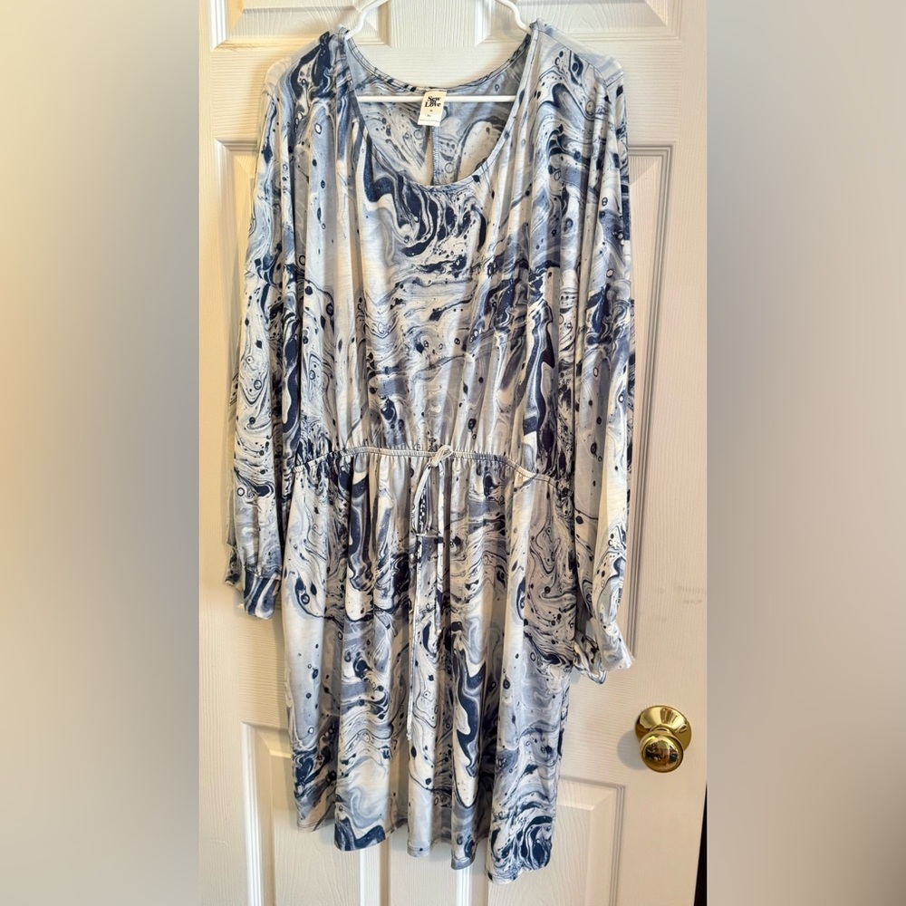 Sew In Love Navy and White Swirl Dress
